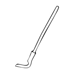 Garden tools. Isolated plane cutter with a stick. Vector illustration on a white background.
