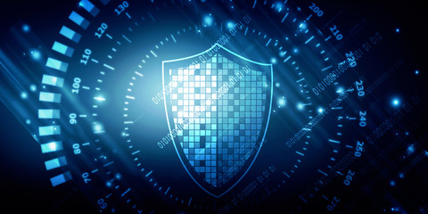 2d illustration Security concept - shield 