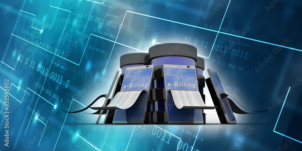 Poster 3d rendering mobile phone data