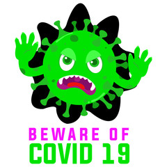 Characters and symbols of appeals about the dangers of the corona virus