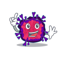 One Finger nyctacovirus in mascot cartoon character style