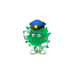 A cartoon of coronavirus pneumonia dressed as a Police officer