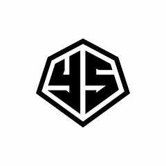 YS monogram logo with hexagon shape and line rounded style design template