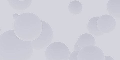 Modern futuristic white blueish balls on white background 3d texture illustration