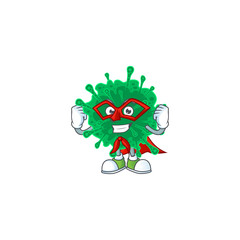 A picture of coronavirus pneumonia dressed as a Super hero cartoon character