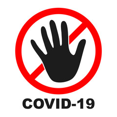 Stop coronavirus red sign. No covid-19 sign