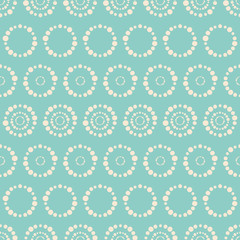 Vector dotted green circles seamless pattern background