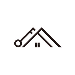 Roof key logo. Home logo. Real estate design logo template.- Vector Illustrations