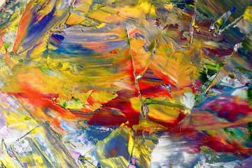 Colorful abstract background wallpaper. Modern motif visual art.  Mixtures of oil paint. Trendy...