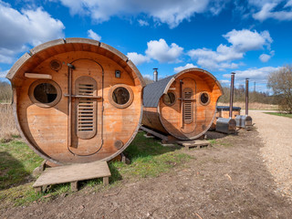 Sauna and wilderness bath, woodfired in Skjern meadows, Denmark