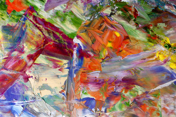 Colorful abstract background wallpaper. Modern motif visual art.  Mixtures of oil paint. Trendy...