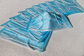 Medical protective disposable masks. Individual respiratory face bandage for protection against...