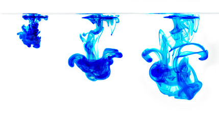 food coloring in water, Solubility of color in water, Watercolor or ink in water. Abstract...