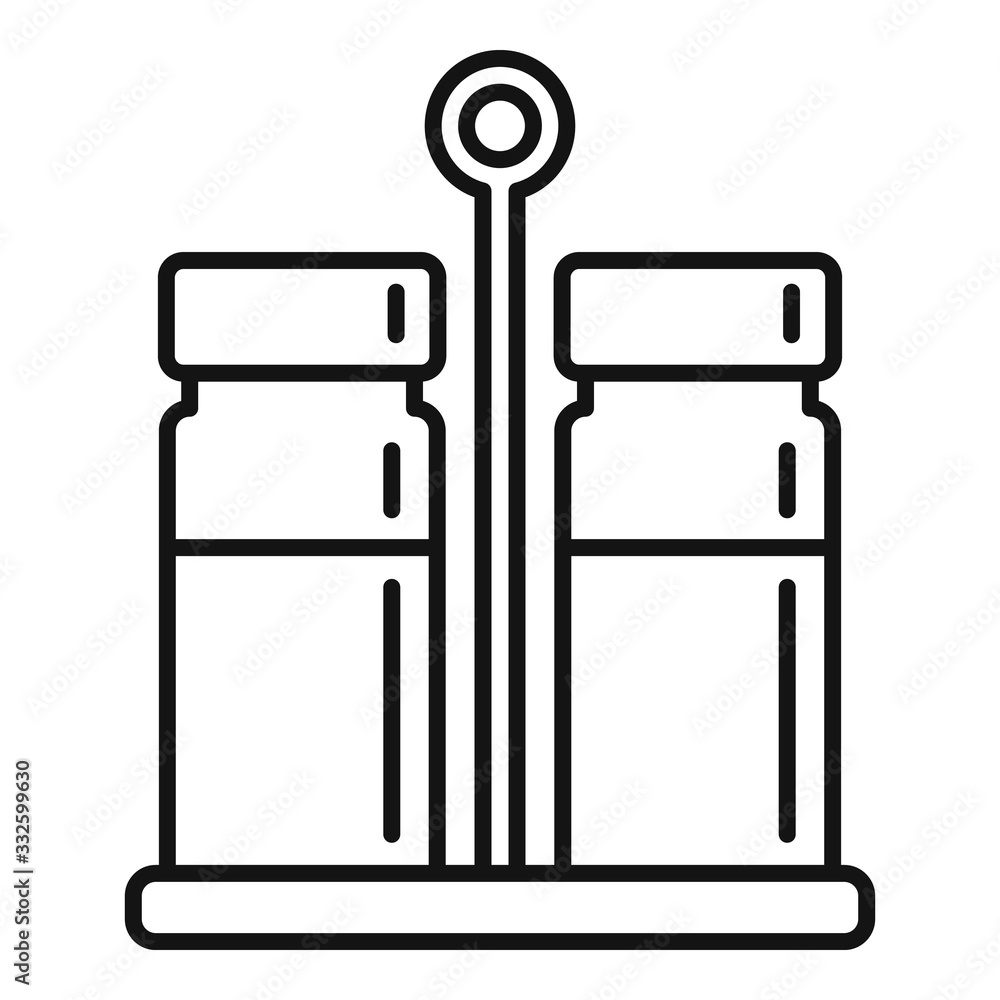 Poster salt pepper container stand icon. outline salt pepper container stand vector icon for web design iso