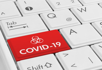 Fototapeta premium Tastatur COVID-19