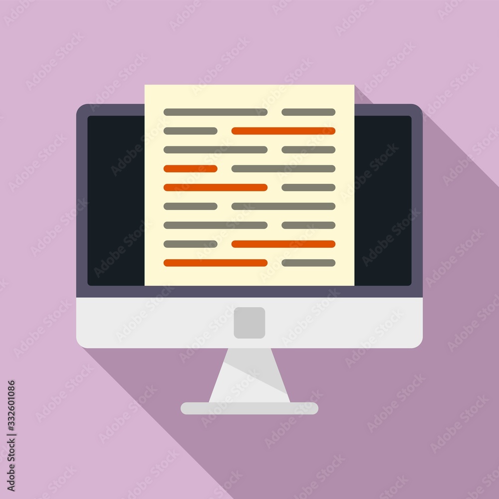 Poster modern computer editor icon. flat illustration of modern computer editor vector icon for web design