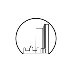Modern City skyline . city silhouette. vector illustration in flat design