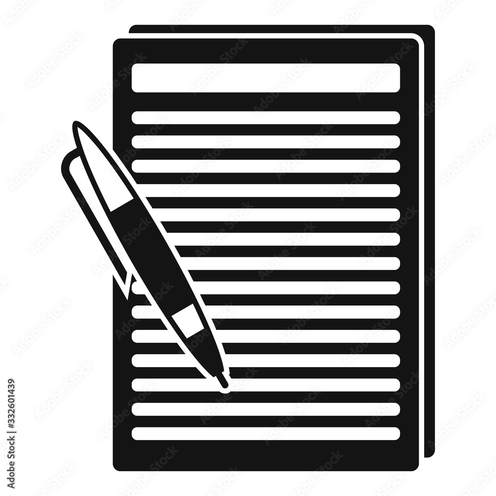 Poster essay edit icon. simple illustration of essay edit vector icon for web design isolated on white back