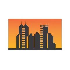 Naklejka premium Modern City skyline . city silhouette. vector illustration in flat design