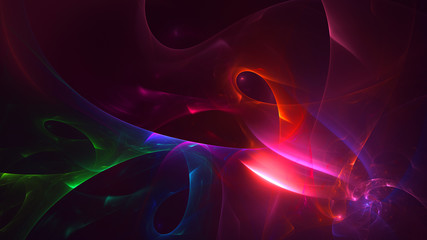 3D rendering abstract red fractal light background