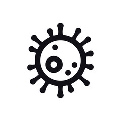 Dangerous cell COVID-19. Coronavirus icon. Vector illustration of the 2019-nCoV novel coronavirus bacteria. Pandemic, outbreak, medical theme.