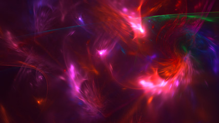 3D rendering abstract red fractal light background