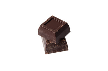 Black chocolate isolate on a white background