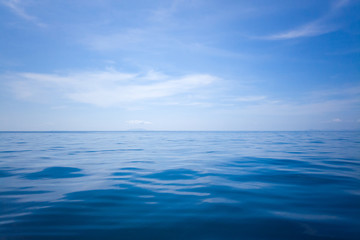 Calm Sea and Blue Sky Background.