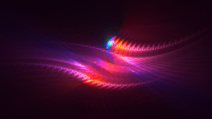 3D rendering abstract red fractal light background