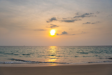 Sunset at Thai Mueang beach, Phang Nga province.