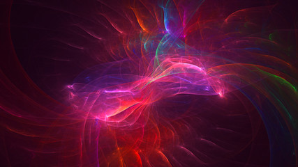 3D rendering abstract red fractal light background