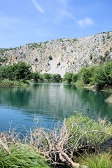 Fototapeta na wymiar lovely lake in the valley of the Krupa river, Croatia