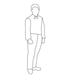  isolated, contour, sketch man, guy