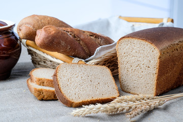 fresh bread, soft, loaf, sliced, ears