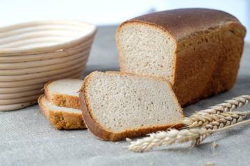 fresh bread, soft, loaf, sliced, ears