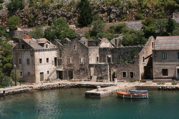 Fototapeta na wymiar ruins of a small village near the sea, Croatia