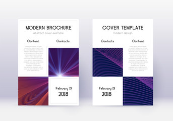 Business cover design template set. Violet abstrac