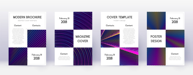 Business brochure design template set. Rainbow abs