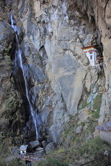 The Lion Cave - meditation house near the Tiger's Nest monastery (Taktsang Monastery) in Kingdom of...