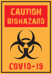 caution sign covid -19