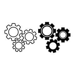 Process icon in a flat style in black color isolated on white background. Simple operations icon. EPS 10 vector