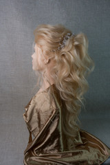 evening hairstyle on the head of a mannequin