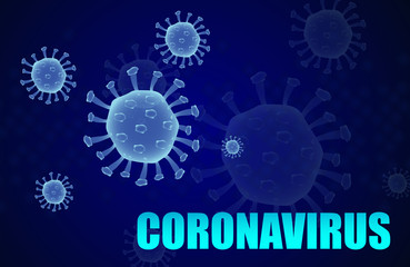 Three-dimensional drawing of Coronavirus