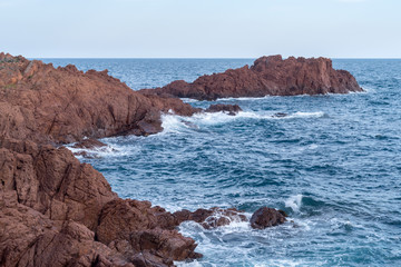 Rocky coastline, Esterel massif, France