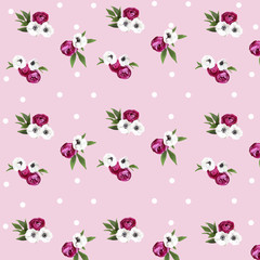 pea flowers on a pink background