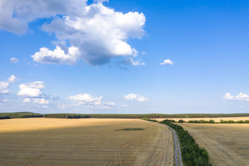 Fototapeta na wymiar Brandenburg von oben, Landschaft über Feld und Himmel