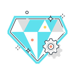 Diamond related color line vector icon, illustration