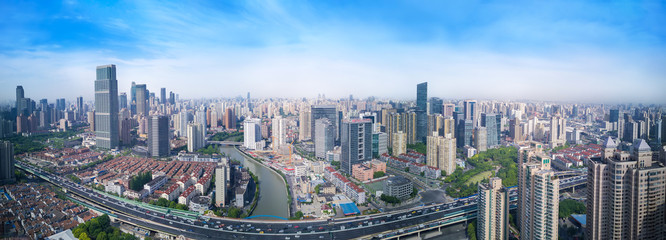 Panorama View of Shanghai City.