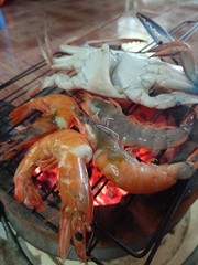 crab and shrimp on plate