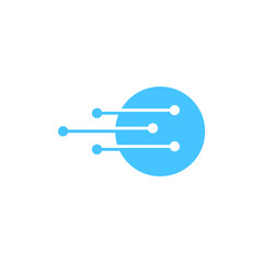 Electronic circuit logo and icon template. Vector stock illustration